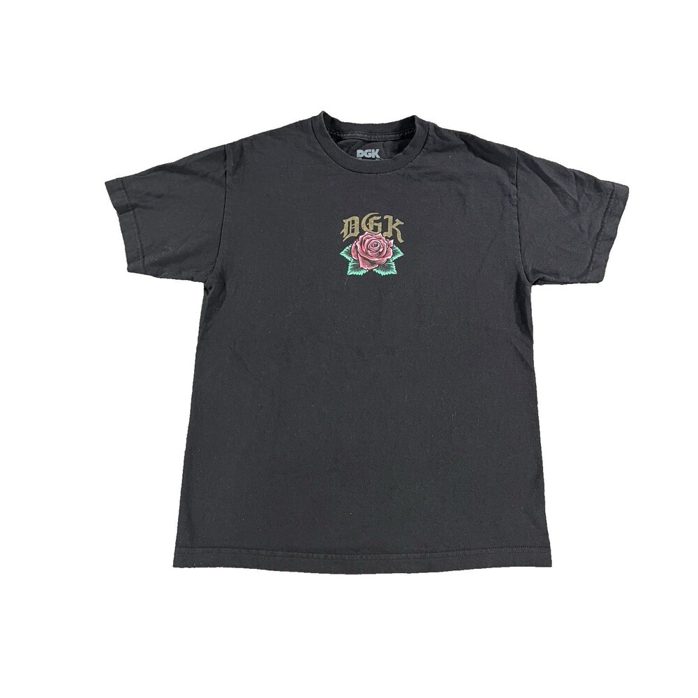 DGK Mens Graphic Short Sleeve T-Shirt Rose & Virgin Mary Black Streetwear Medium